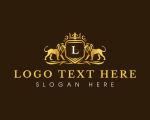 Vintage - Lion Crest Crown logo design