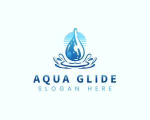 Aqua Water Drop logo design