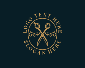Upscale - Luxury Scissors Dressmaking logo design
