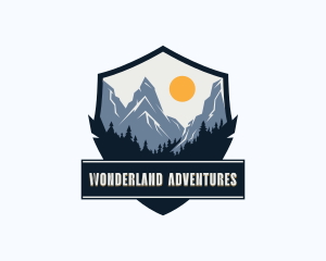 Mountain Outdoor Shield logo design