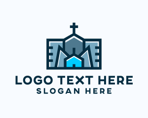 Catholic - Worship Church Crucifix logo design