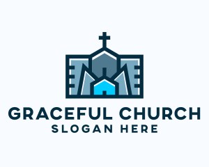 Church - Worship Church Crucifix logo design