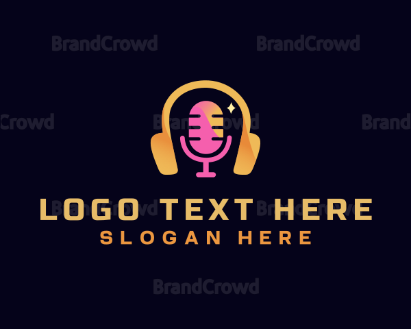 Podcast Streaming Microphone Logo