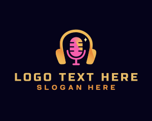 Announcer - Podcast Streaming Microphone logo design