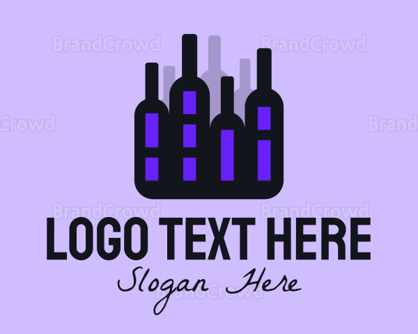 Wine Alcohol Cityscape Logo