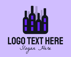 Cityscape - Wine Alcohol Cityscape logo design