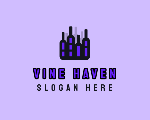 Wine Alcohol Cityscape logo design