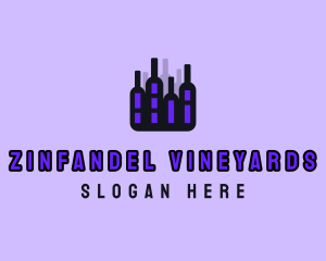 Wine Alcohol Cityscape logo design