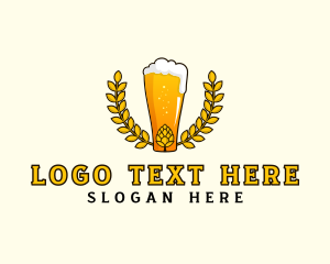 Draft Beer - Wheat Wreath Beer logo design