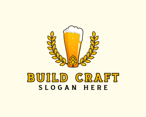 Wreath Craft Beer Hops logo design