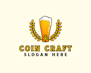 Wreath Craft Beer Hops logo design