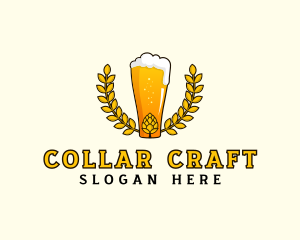 Wreath Craft Beer Hops logo design