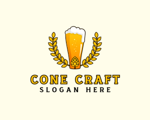 Wreath Craft Beer Hops logo design