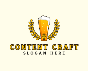 Wreath Craft Beer Hops logo design