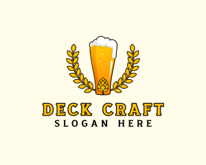 Wreath Craft Beer Hops logo design