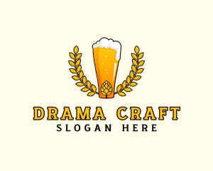 Wreath Craft Beer Hops logo design