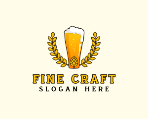 Wreath Craft Beer Hops logo design