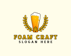 Wreath Craft Beer Hops logo design