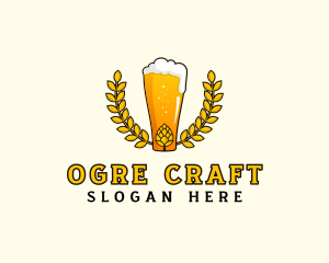 Wreath Craft Beer Hops logo design