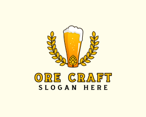 Wreath Craft Beer Hops logo design