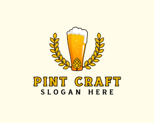 Pint - Wheat Wreath Beer logo design