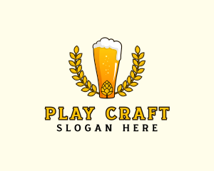 Wreath Craft Beer Hops logo design