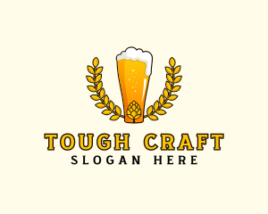 Wreath Craft Beer Hops logo design