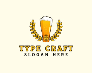 Wreath Craft Beer Hops logo design