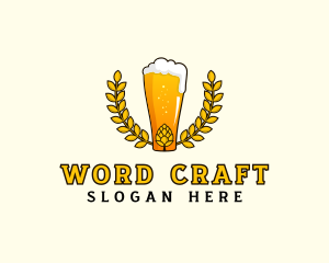 Wreath Craft Beer Hops logo design