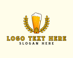 Draught Beer - Wheat Wreath Beer logo design