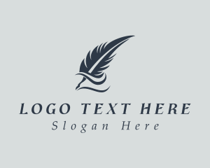 Copywriter - Writing Feather Quill logo design