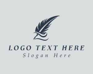 Feather - Writing Feather Quill logo design