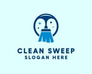 Cleaning Broom Sparkle logo design