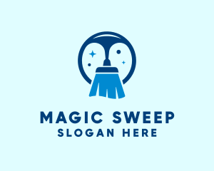 Cleaning Broom Sparkle logo design