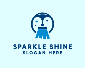 Cleaning Broom Sparkle logo design