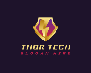 Lightning Shield Tech logo design