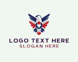 Stars And Stripes - Star Eagle Bird logo design