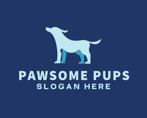 Blue Pet Dog logo design