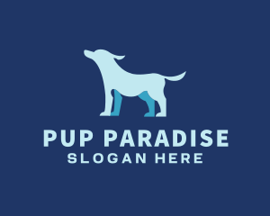 Pup - Blue Pet Dog logo design