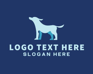 Pup - Blue Pet Dog logo design