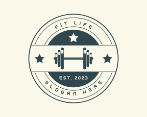 Gym Fitness Dumbbell logo design