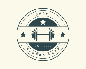 Physical Training - Gym Fitness Dumbbell logo design