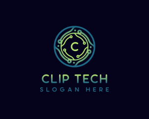 Cyber Tech Circuitry logo design