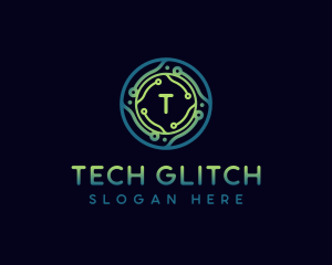 Cyber Tech Circuitry logo design