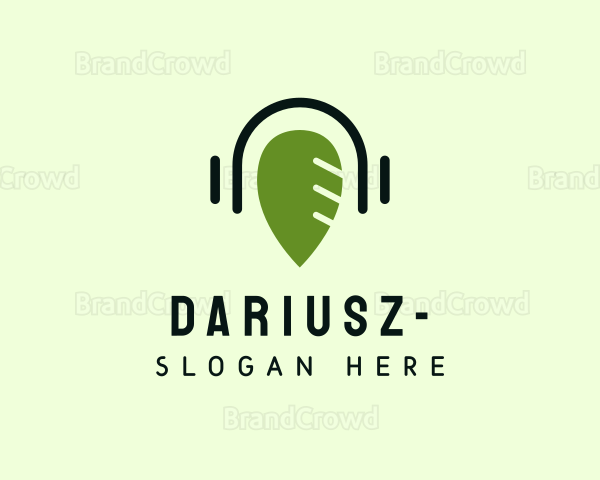 Microphone Headphones Podcast Logo