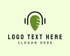 Record - Microphone Headphones Podcast logo design