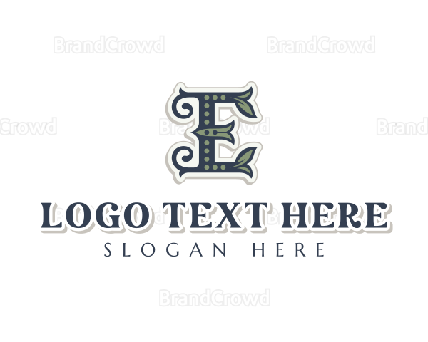 Leaf Boutique Letter E Logo