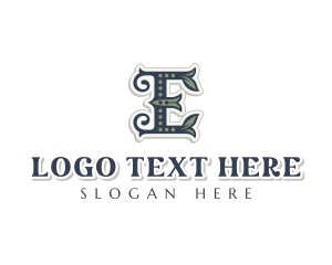 Vintage - Leaf Boutique Letter E logo design