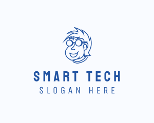 Smart - Smart Nerd Character logo design