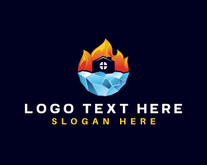 Iceberg - Ice Fire Home HVAC logo design